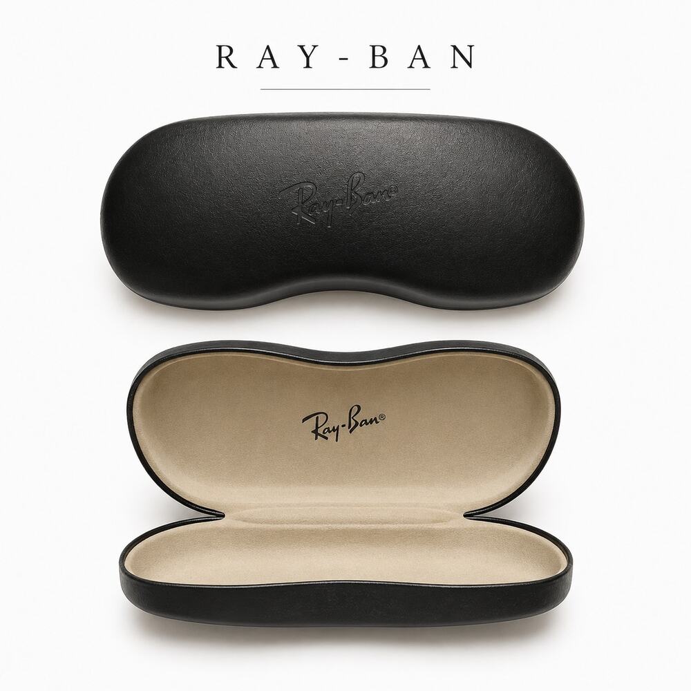 Ray-Ban Black Clamshell Sunglasses Case Hard Shell Eyewear Holder Logo